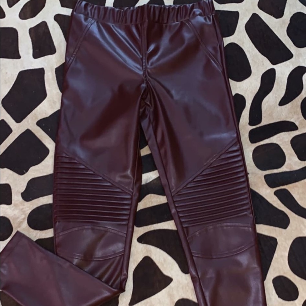 Easel brand moto faux leather leggings